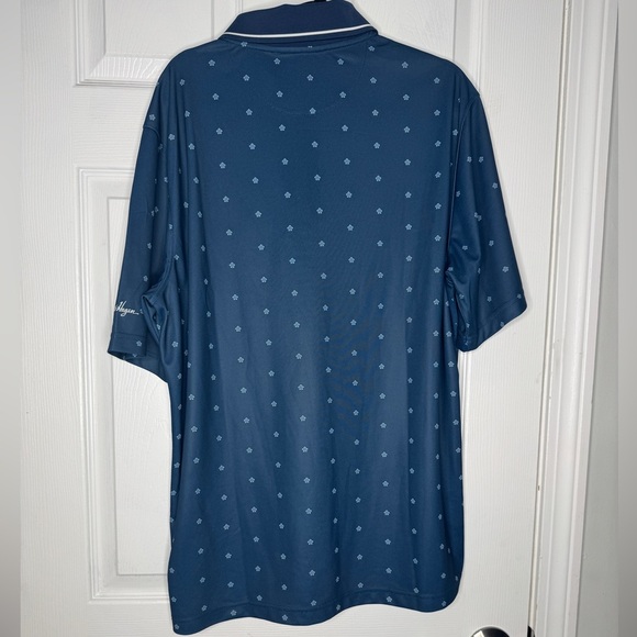 Walter Hagen 11 Majors Shirt Mens Large Blue Polo Button Turtle Graphic Print - Picture 2 of 7